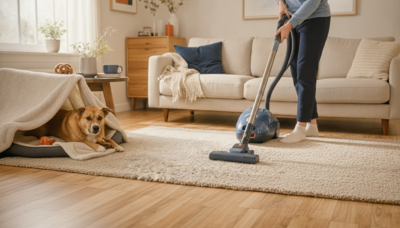 Vacuum Stress in Pets: Calm Training & Safe-Zone Setup